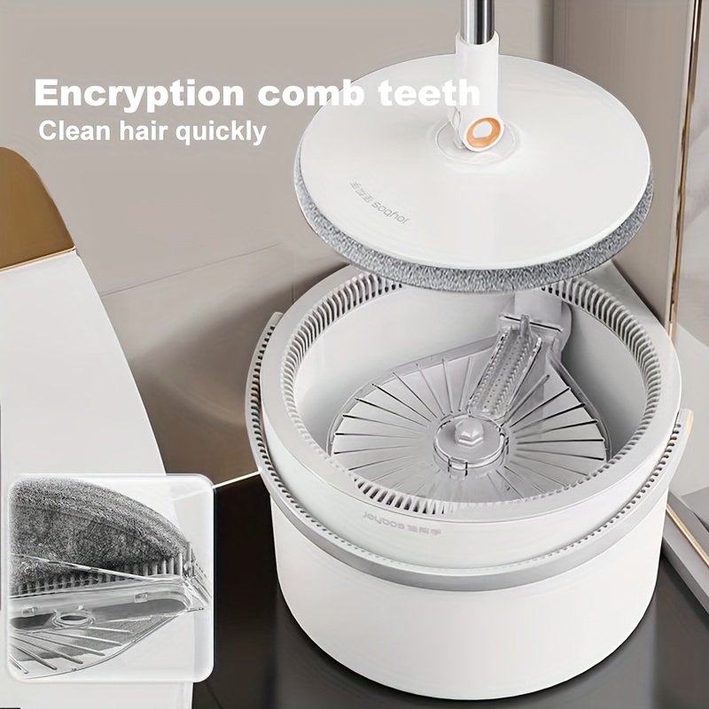 1 set clean dirty   spin mop self cleaning spin mop white spinner flat rotating cleaner with turbo flushing bucket   2 mop cloths for bedroom living room kitchen and car details 3