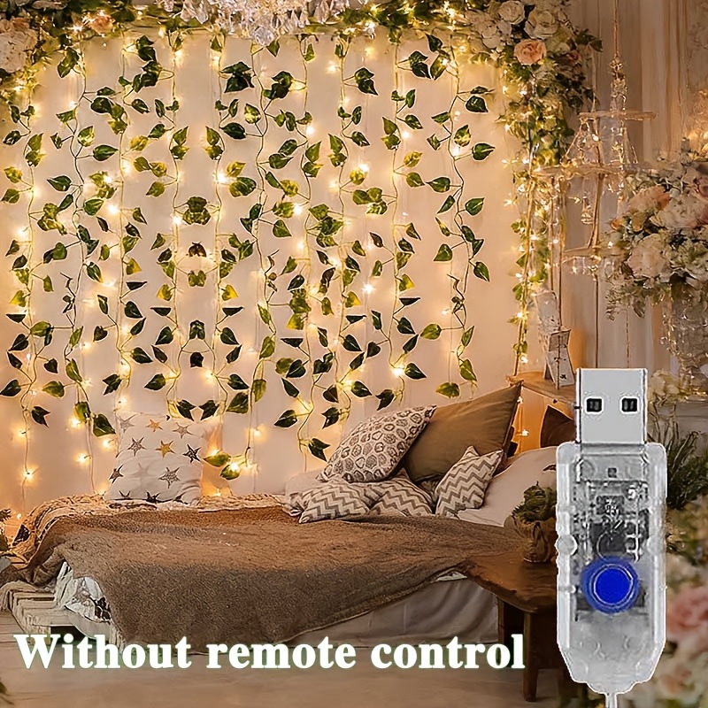 *. Efeu Lichterkette, Grne Bltter Lichterkette, LED Lichterkette, 8  Beleuchtungsmodi * fr Frhling, Neujahr, Schlafzimmer, Hochzeit, Party  Dekoration, Versammlungen, Hochzeiten, Valentinstag, ...