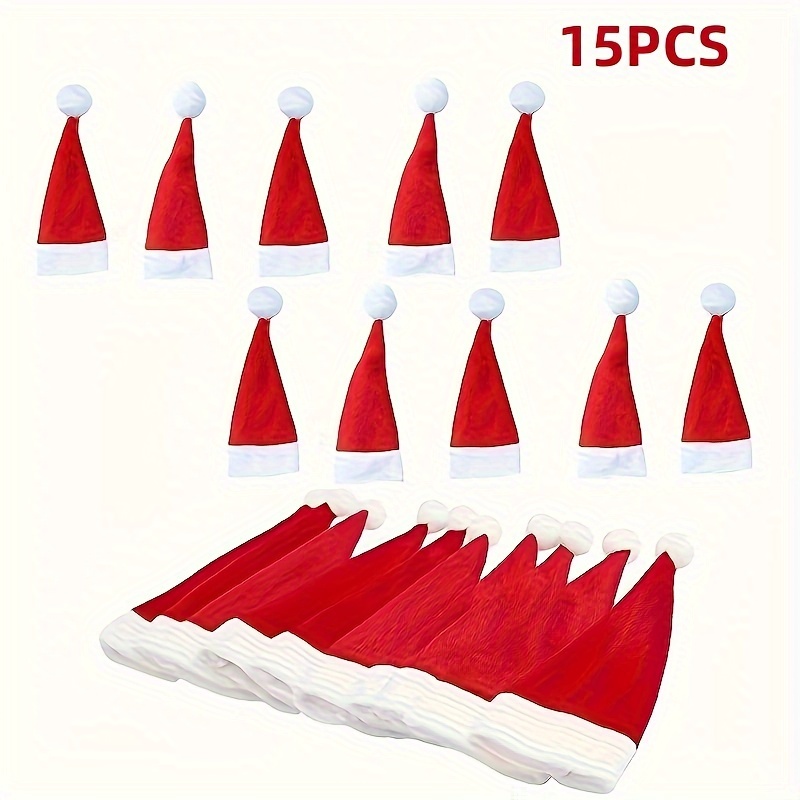 

15pcs Christmas Cutlery Set With Hats - Decor, Party Favors & Gifts