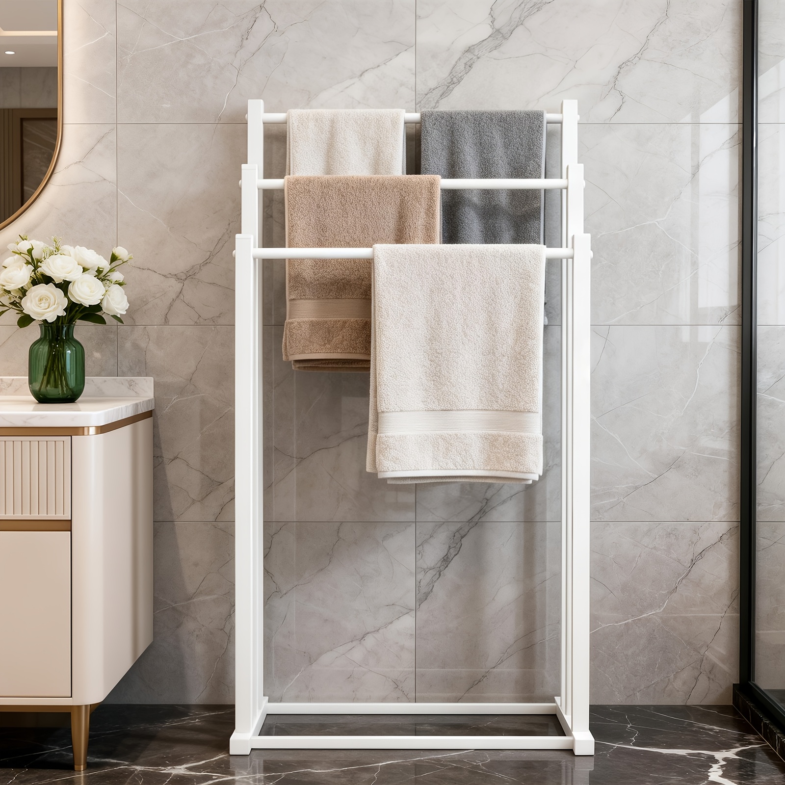 Towel Rack, A Free-standing Towel Rack That , Split Design, Ventilation, Quick Drying, , Easy To Assemble, Blanket Rack Is Suitable For Bathroom Storage/towel Storage/bath Towel Storage, Towel Racks