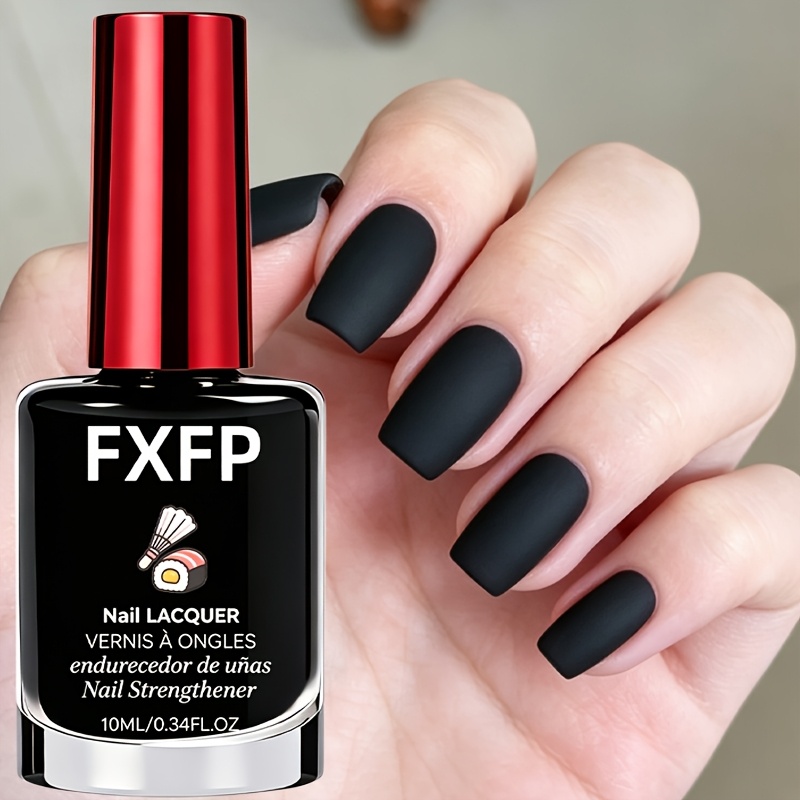 Image of Fxfp Black Matte Nail Strengthener - Quick-dry Formula, No Lamp Required, , For Daily And Parties, Suitable For Hands And Feet