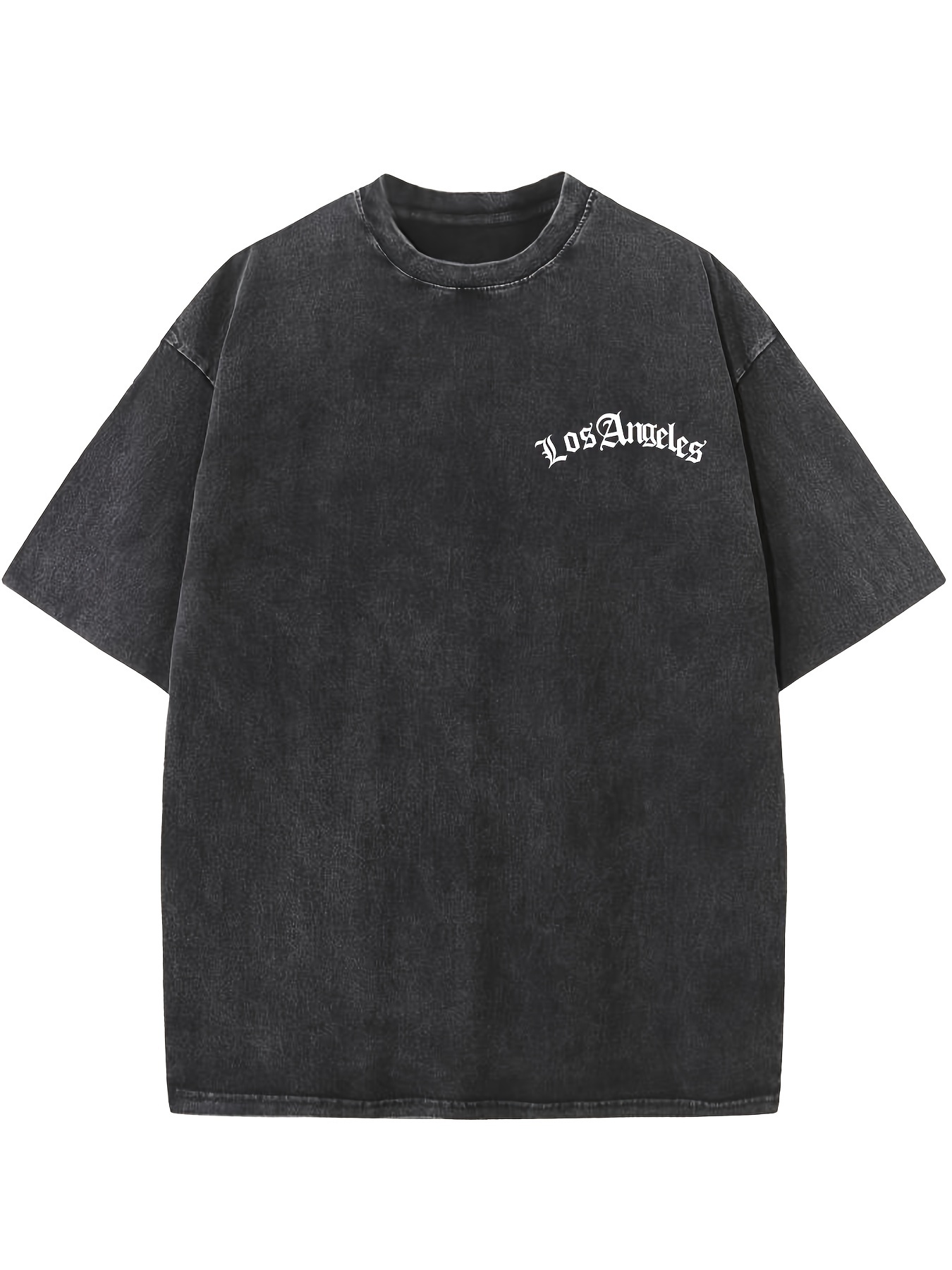mens premium cotton distressed los angeles print t shirt - Temu