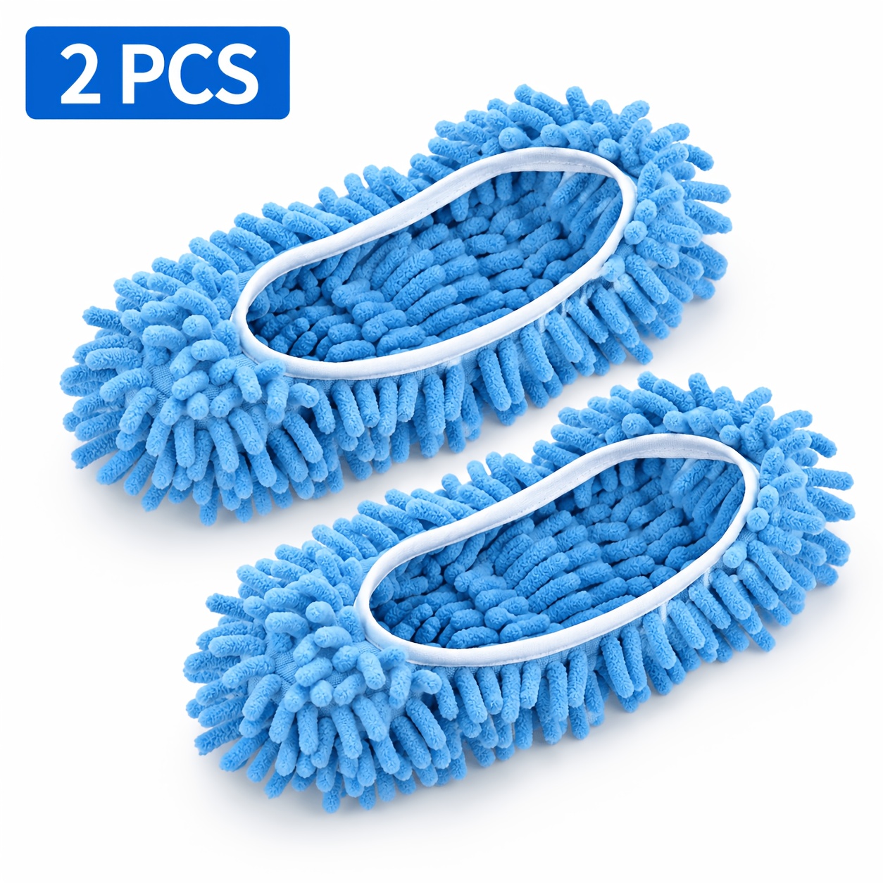 Microfiber Cleaning House Blue Mop Slippers Floor Cleaning Tool Shoe Covers, Soft, Washable, Reusable Microfiber Foot Socks Floor Cleaning Tool Shoe Covers