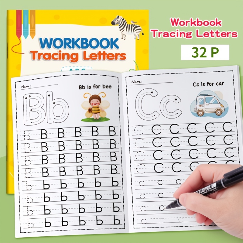 Image of 32 Pages A-z Alphabet Practice Book,writing Exercises,alphabet ,creative Coloring Adventure,english For Homework, Writing Skills,easter,christmas Gift