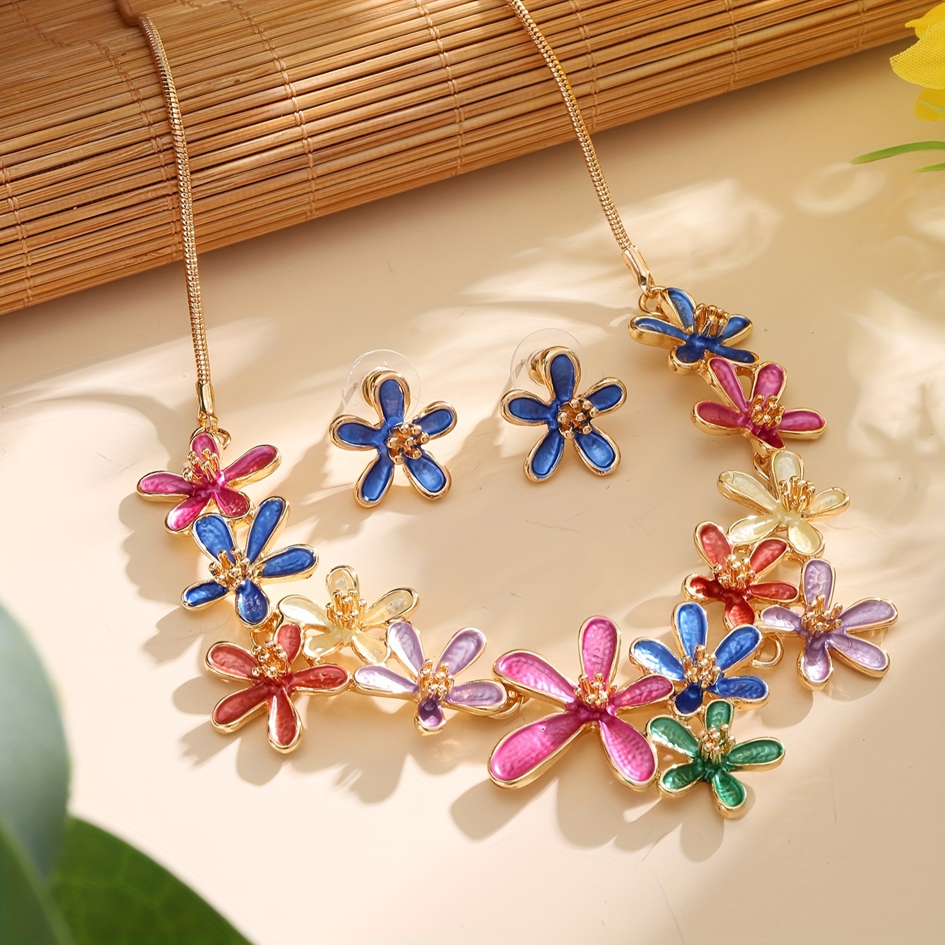 Boho Lucky Flower Jewelry Set for Women