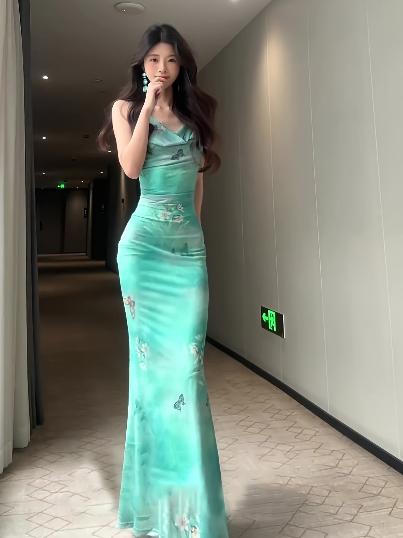 accessories to go with sage green dress Split Pea Shoulder Tie Dress – Fish Out Of Water main image 1