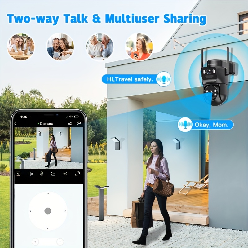 High Quality Solar-Powered 2G/3G/4G LTE Security Camera, Ultra-Wide Panoramic View, Includes 4G SIM Card, Color Night Vision, PIR Motion Detection with Siren Alerts, 4G Connectivity, Adjustable Height, Rechargeable Battery - Ideal for Rural