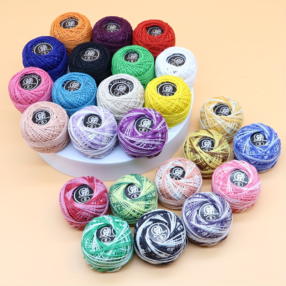 

12/16 Color Long Fleece Lace Thread Dly8 Number Yarn Set, Solid Color/ Color Matching, Used For Diy Knitting, Crochet, Stitch, Handmade Braided Hair Clips, Embroidery