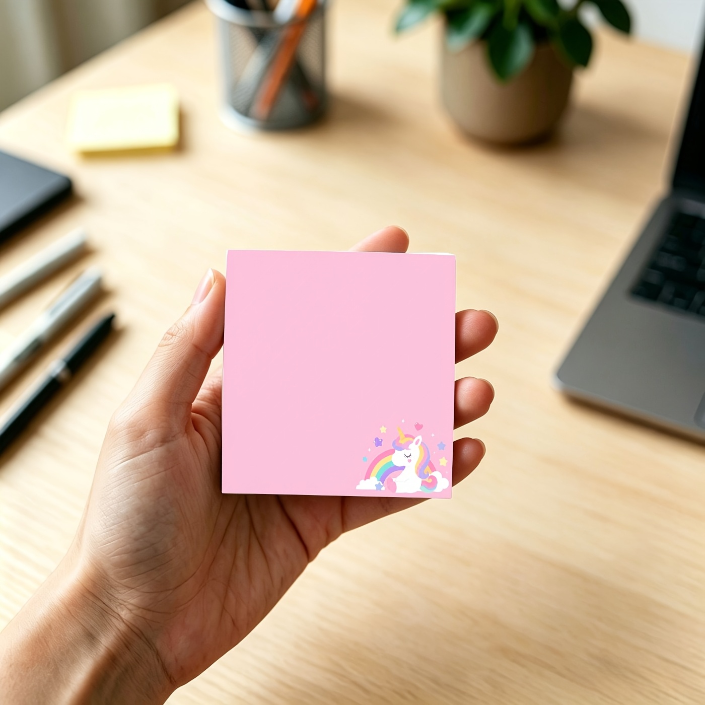 Cute Unicorn Rainbow Memo Pad, Kawaii Self-Adhesive Note Paper