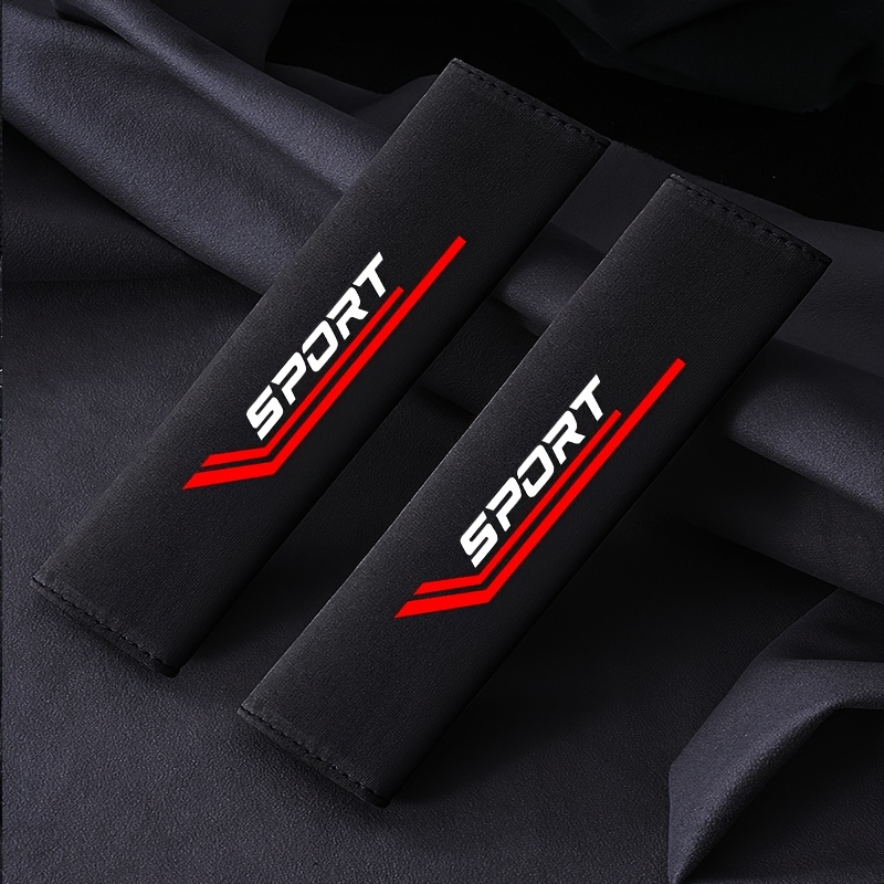 TEMU 2pcs Fit Soft Car Seat Belt Shoulder Pad, Comfortable, Neck Support, Anti-scratch, , Durable Polyester Fiber, Black With