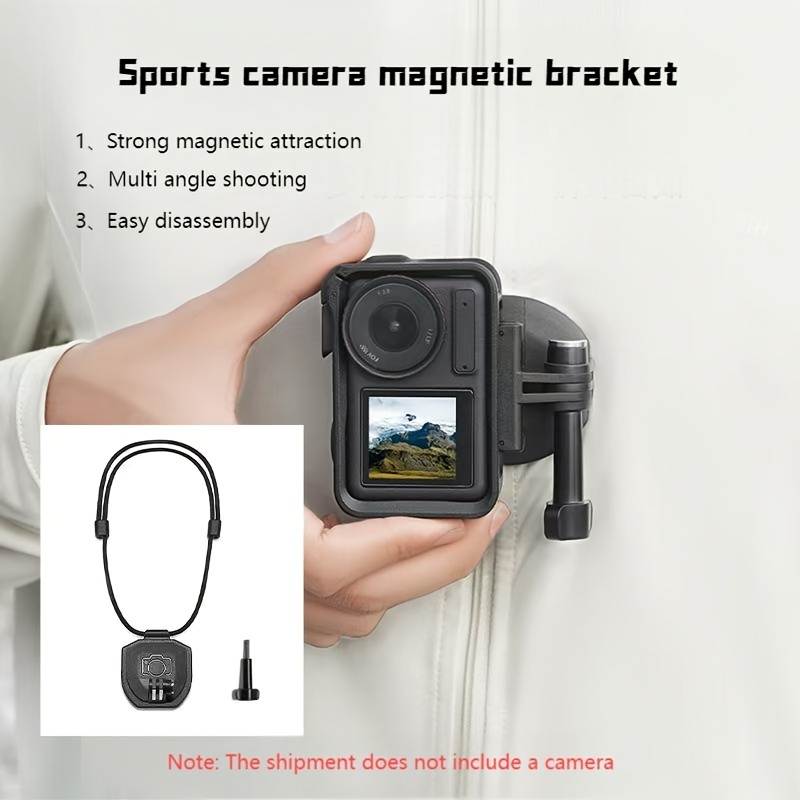 

Sports Camera Chest Mount Magnetic Bracket, Abs Material, Compatible With Gopro//// - Strong Magnetic , Multi-angle Shooting, Easy Disassembly