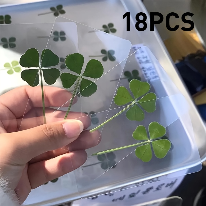 Image of 18/8pack Clover Card Set: Irish-style Decor And Bookmarks - Perfect For Birthdays And Weddings. High-quality Printing With Realistic Clover Patterns, Elegant Stationery And Exquisite