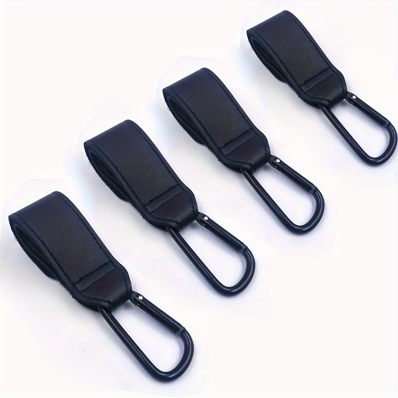 Temu – TEMU Set Of 4 Synthetic Faux Leather Hooks For Strollers, Convenient Additions For Stroller Handles. Versatile Metal Hooks Serve As Organizers For