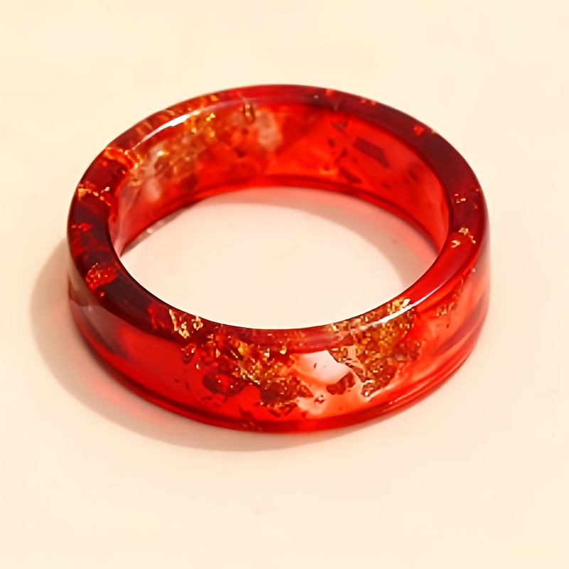 TEMU Fashionable And Creative Gothic Style Niche Design Ink Simple Acrylic Ring, The Best Handmade Gift Index Ring For Elegant Parties, And A