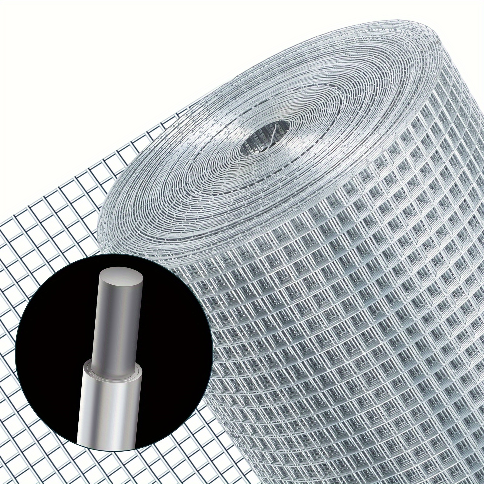 

1/4inch 48inch X 100ft Chicken Wire, 23ga Hardware Cloth, Double-layer Galvanizing After Welding, Garden Plant Welded Metal Wire Fencing Roll Mesh, Poultry Animal Netting Cage Screen