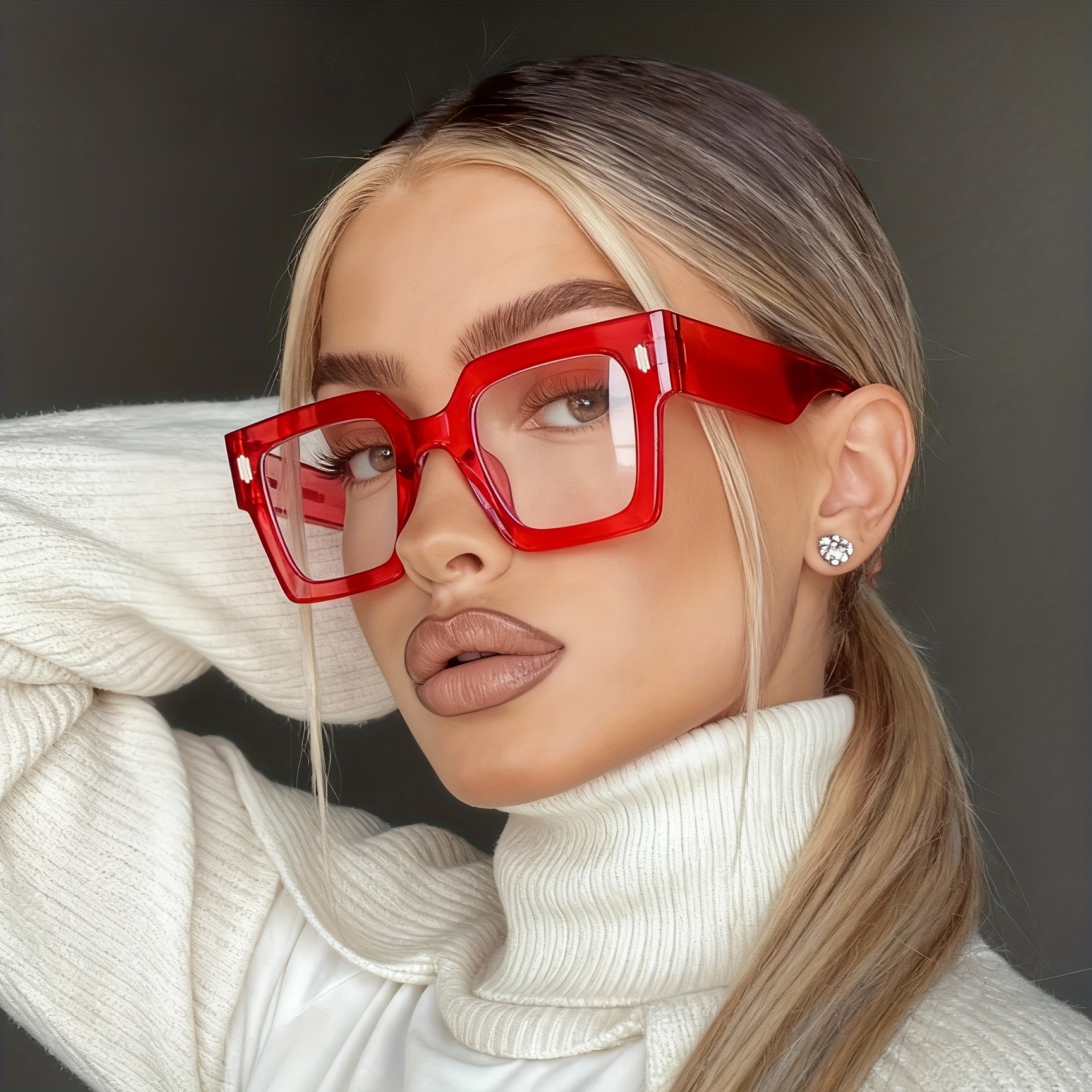 1 stück damen übergroße quadratische brille – große vollrand