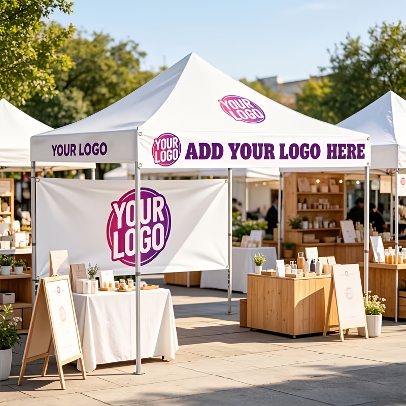 TEMU Custom Canopy Tent Banner, Customize And Logo (banner , Canopy And Frame Not Included), With Eyelets, Suitable For Store Events, Parties,
