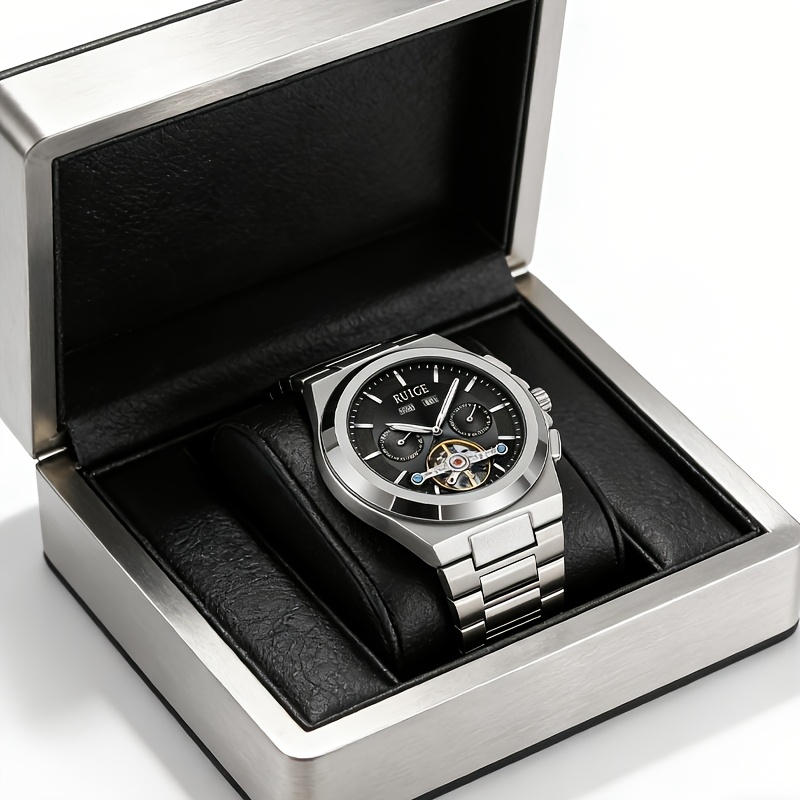 Image of Ruige Women' Mechanical Watch With Luminous Hands & /, Stainless Case &, Self-winding Movement - Elegant Wristwatch For Daily Wear,, - Ideal Gift