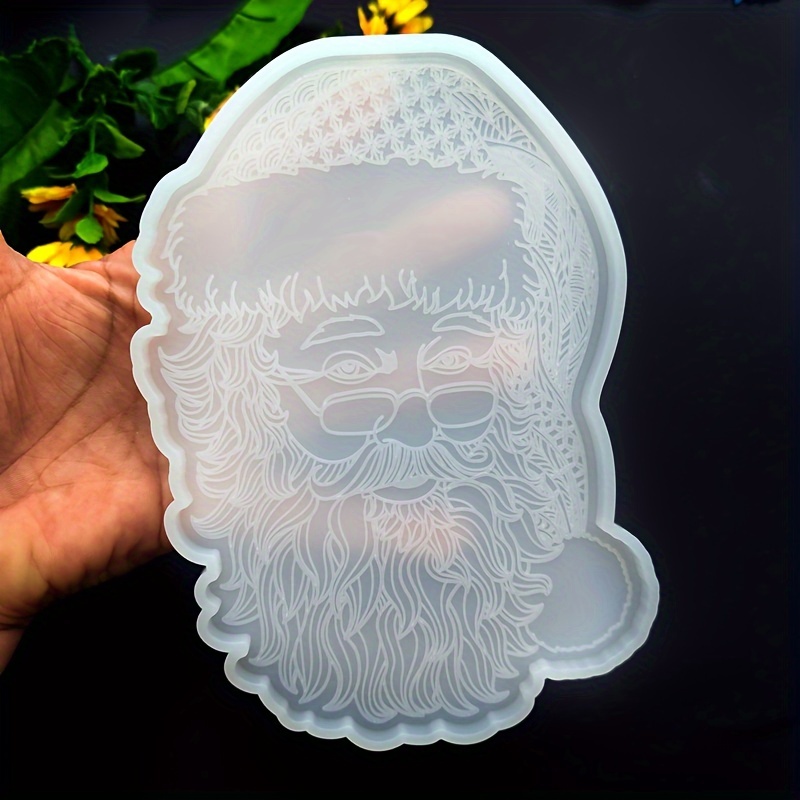 

Christmas Santa Claus Silicone Resin Casting Mold, Festive Diy Home Decor Crafts Making, Irregular Shape Pad Mat Style Silicone Mold For Resin Crafting, Table Decoration Accessories