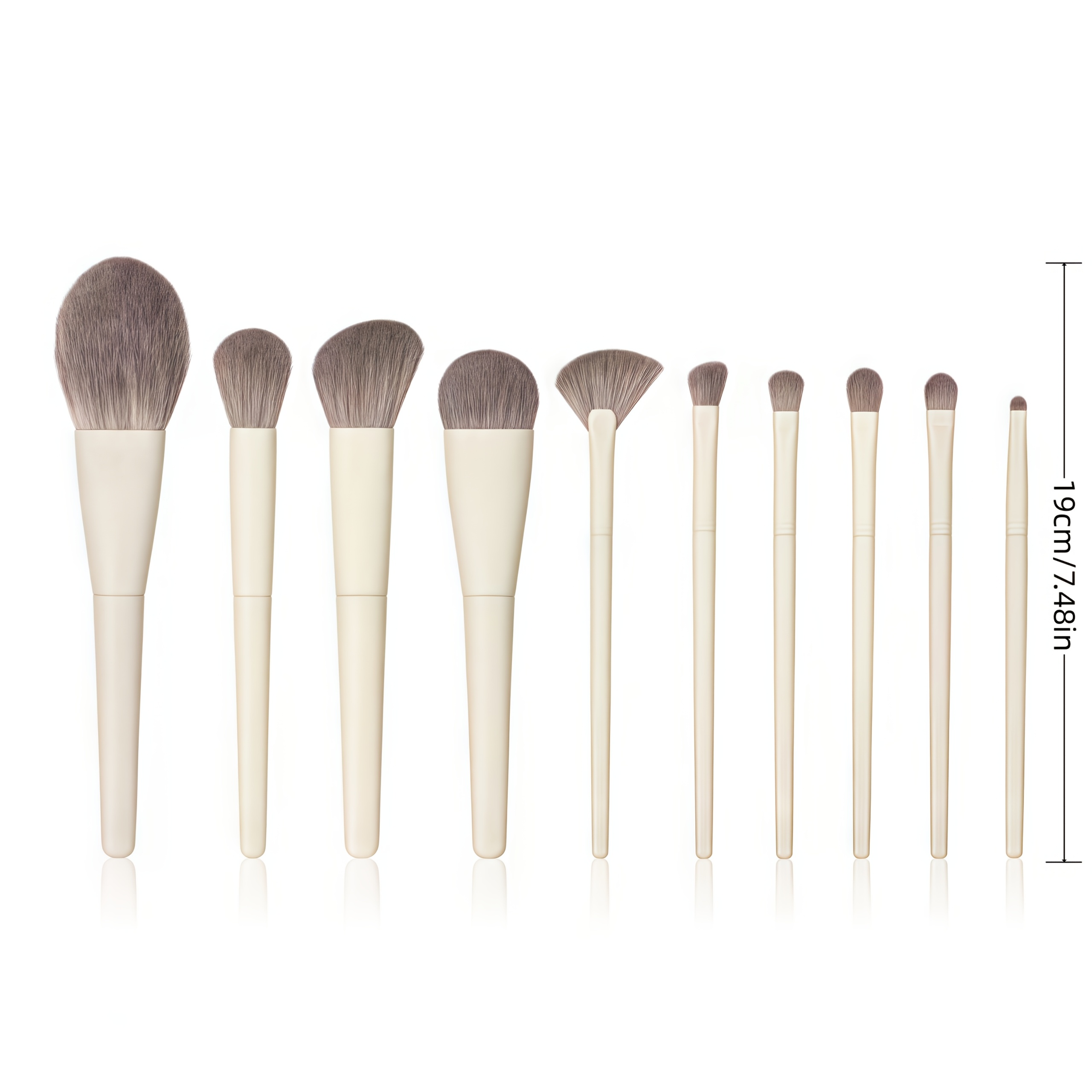 10pcs Brush Set Ultra Soft Concealer, Eyeshadow, And Foundation Brushes