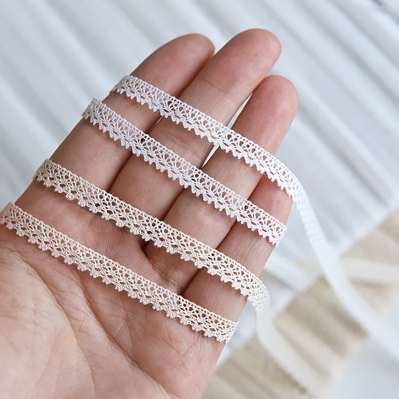 1 Yard (91.4cm) - 6mm/0.24in High Quality Tiny White And Beige Lace Trim, Making Doll Clothes, Sewing Crafts