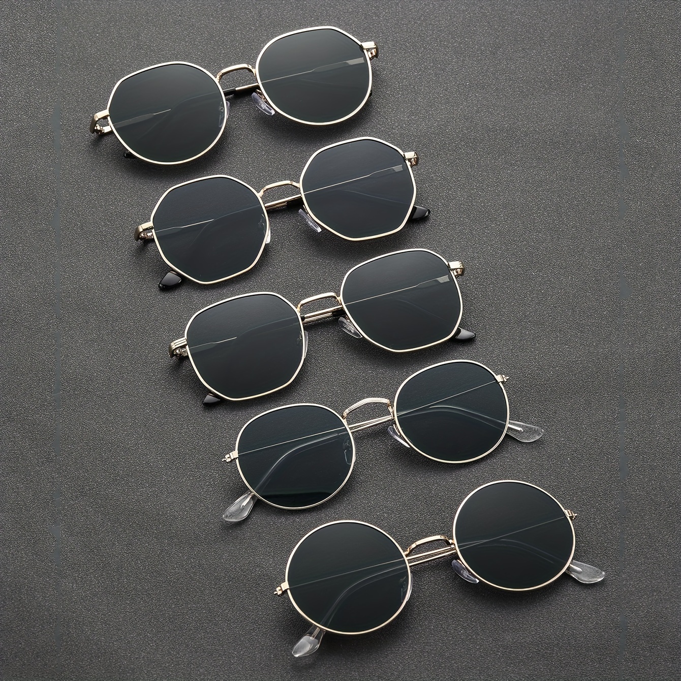

5pcs Men's Casual Metal Oval Frame Fashionable Glasses, Trendy And Gentlemanly, For Couple Daily Life Or Vacation Outdoor Decoration