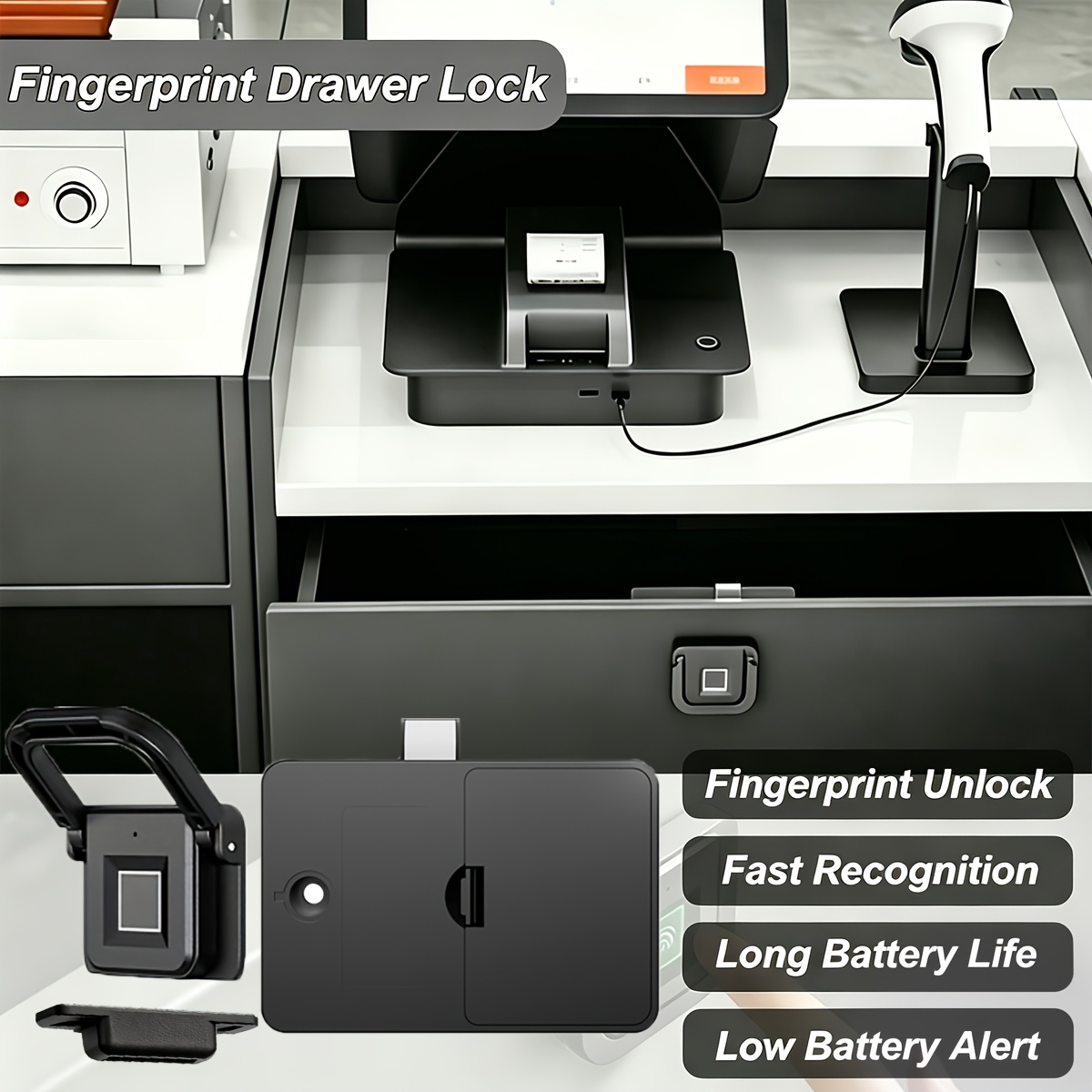 Intelligent Fingerprint Drawer Lock, Keyless Biometric Security
