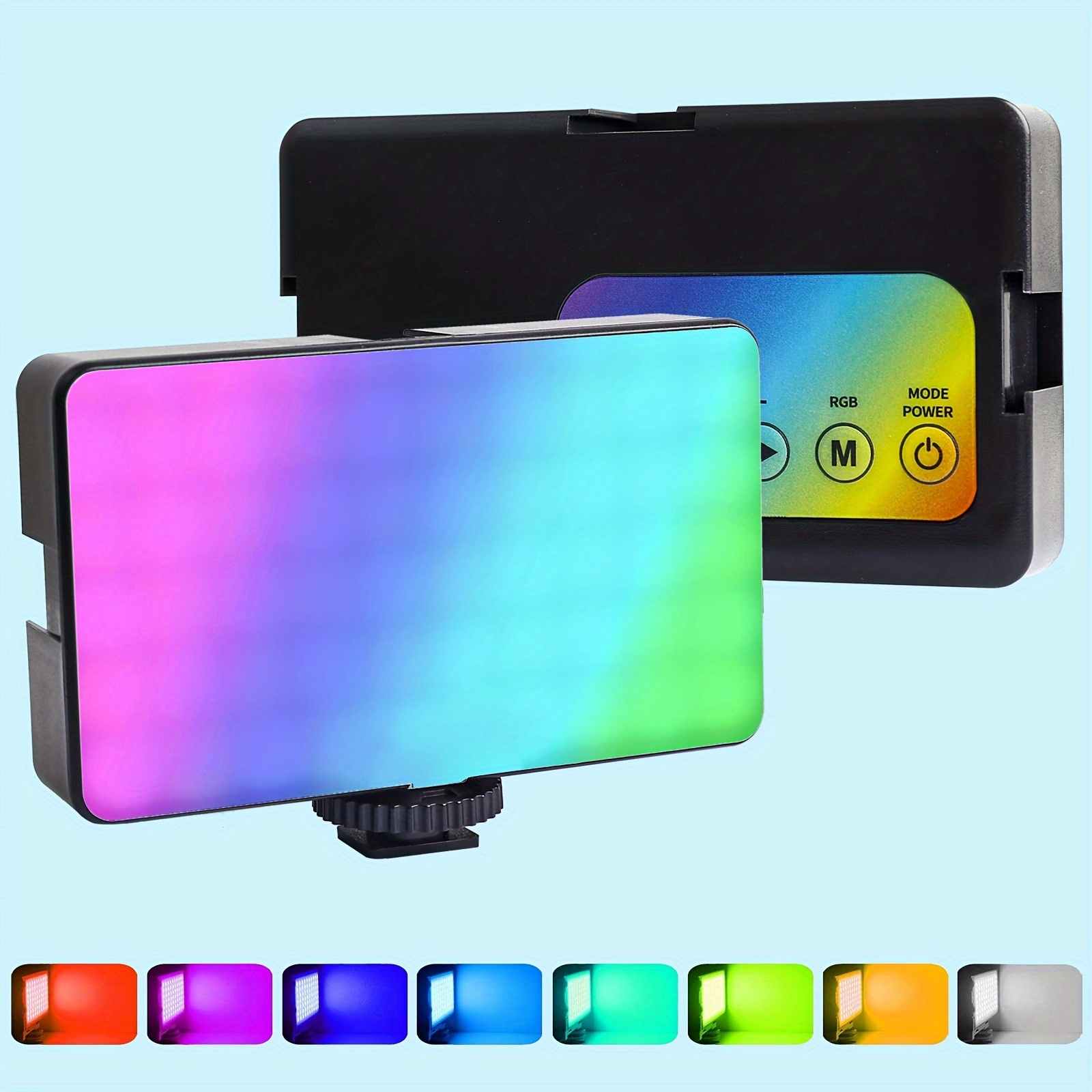 rgb   light led camera     portable photography lighting 3 cold shoe 140led beads 3000 7000k dimmable panel lamp support   used for makeup meetings live broadcasts handicrafts birthdays   a gift good   details 0