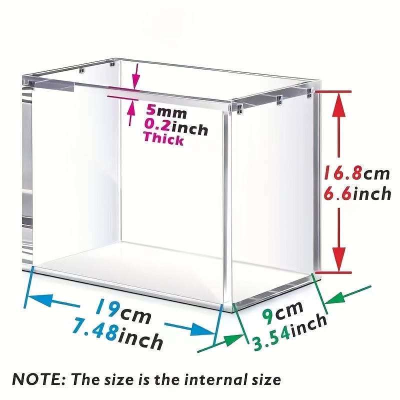 item picture 5mm acrylic stackable display box suitable for   etb featuring a magnetic dust cover for figurines designed for trading cards collectibles and sports memorabilia   version   size   packaging