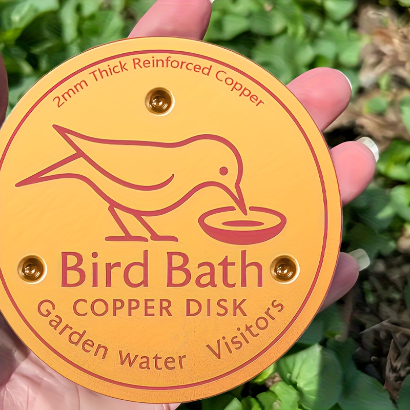 1pc heavy duty 2mm thick reinforced   bath plate 3 point   all weather outdoor bird bath bowl with non slip surface compatible with most bird baths durable copper construction for year round clean water