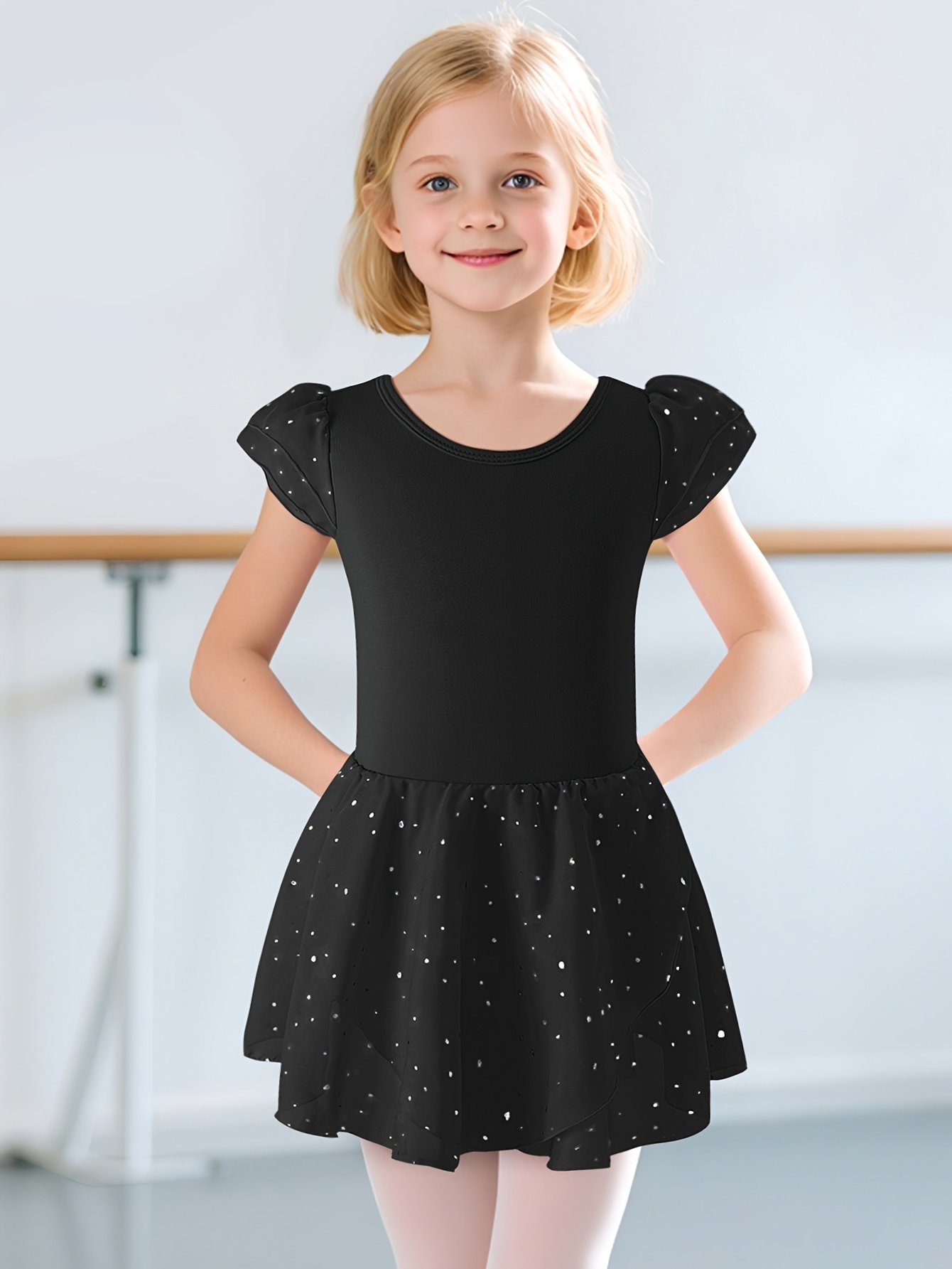 Robe De Ballet Fille 3 Pièces – Sans Manches à Paillettes + Jupe Tulle Amovible Scintillante + Bandeau – 4 à 12 Ans – Parfait Pour Danse & Spectacle