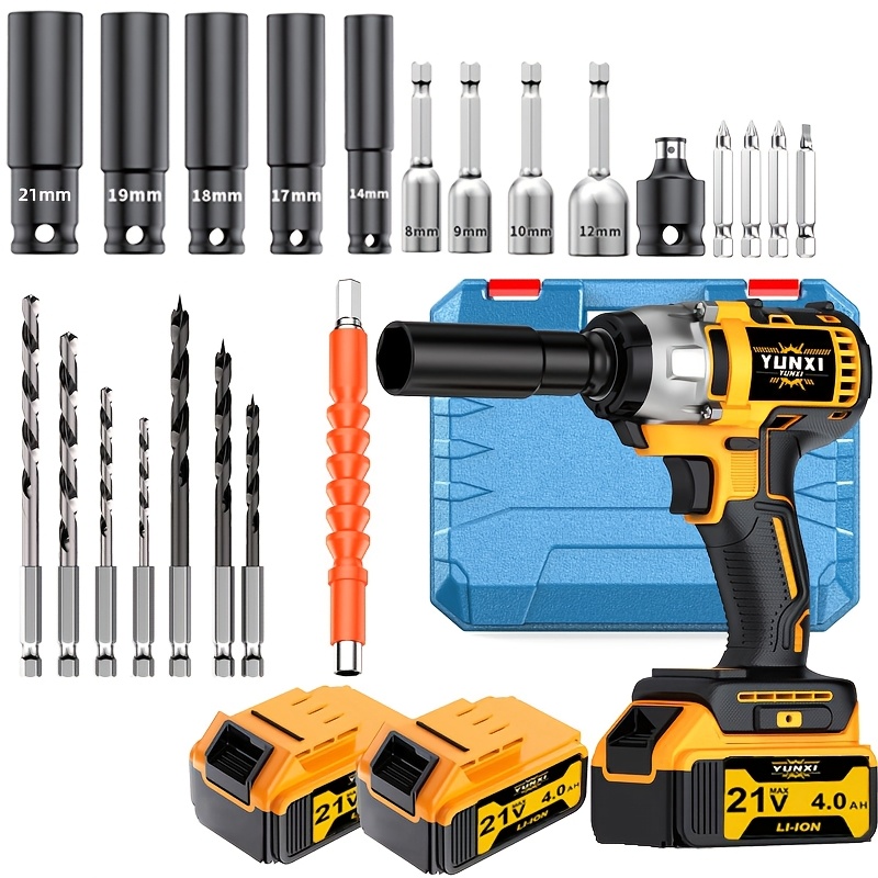 21V Cordless Impact Wrench Set, High Torque Multifunctional Tool