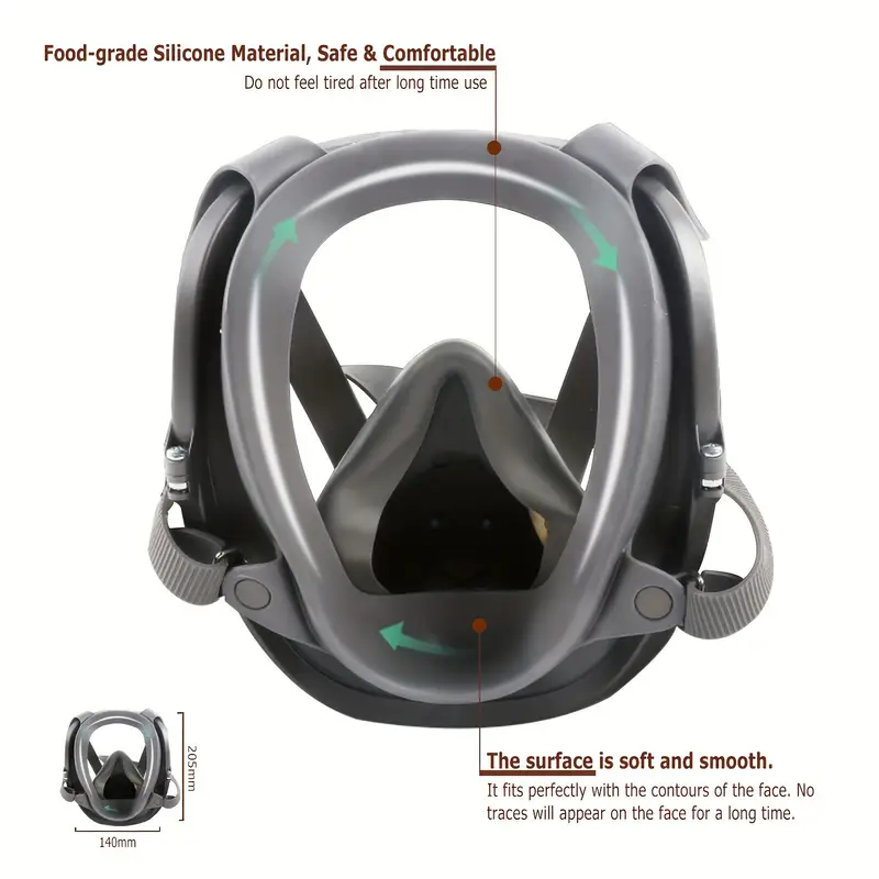 Máscara Facial Completa 15 En 1, Reutilizable, Amplio Campo De Visión, Muy Utilizada En Pintura Y Soldadura De Carpinteria Respirador 6800