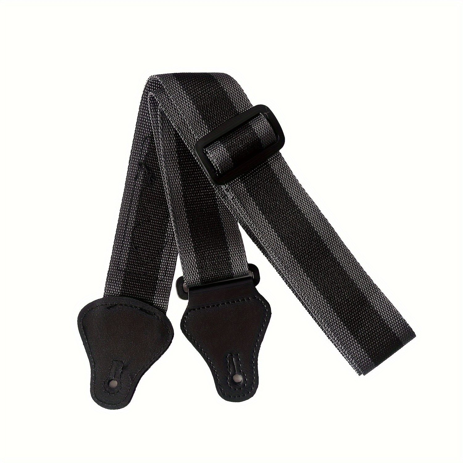 Multi-Use, Comfort-Fit Adjustable Guitar Strap - Woven Nylon, Black, with Paddle Holder for Enhanced Playing Experience