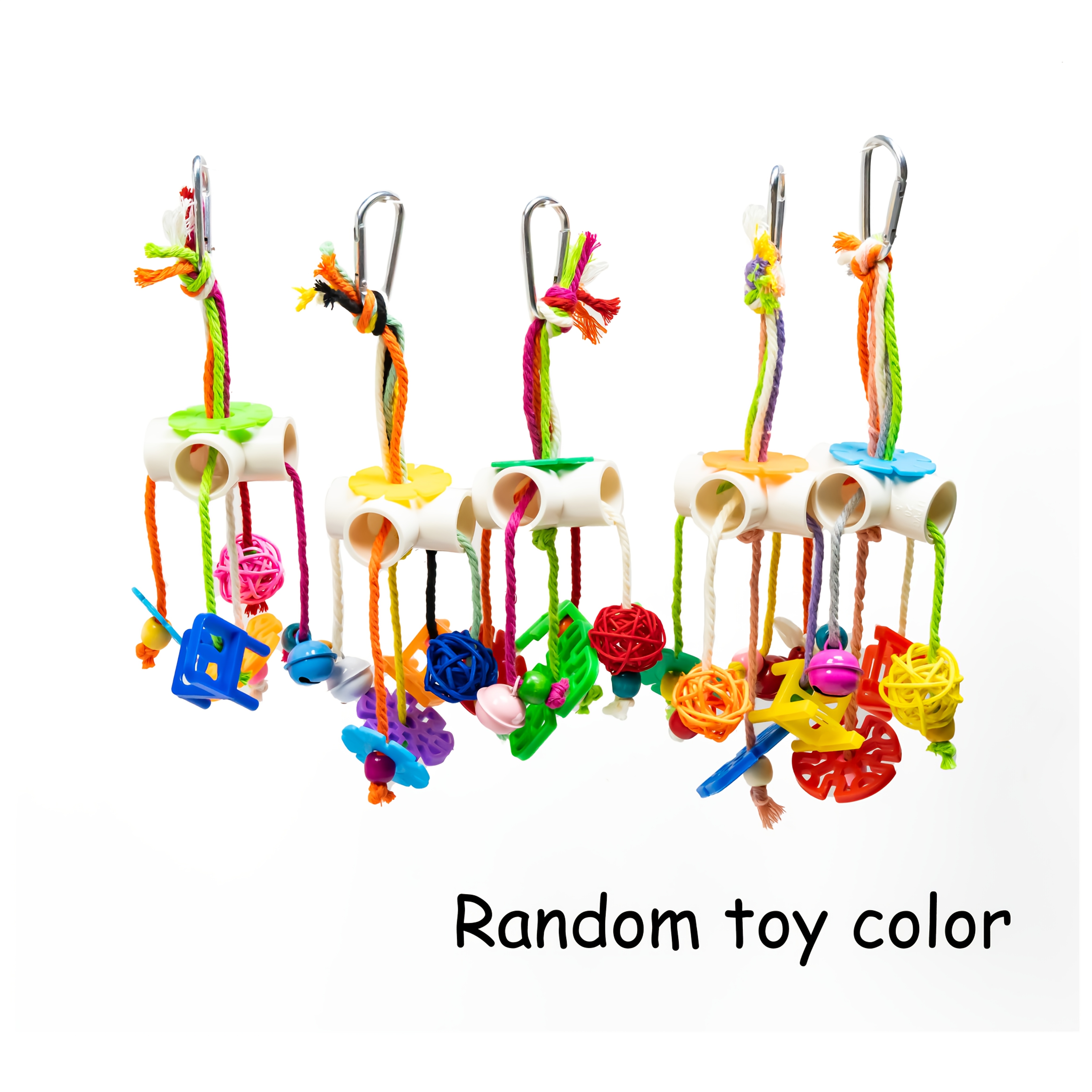 TEMU Jouets colorés pour perroquets avec corde , jouets de recherche de nourriture colorés pour oiseaux, cadre d'escalade et de balancement pour