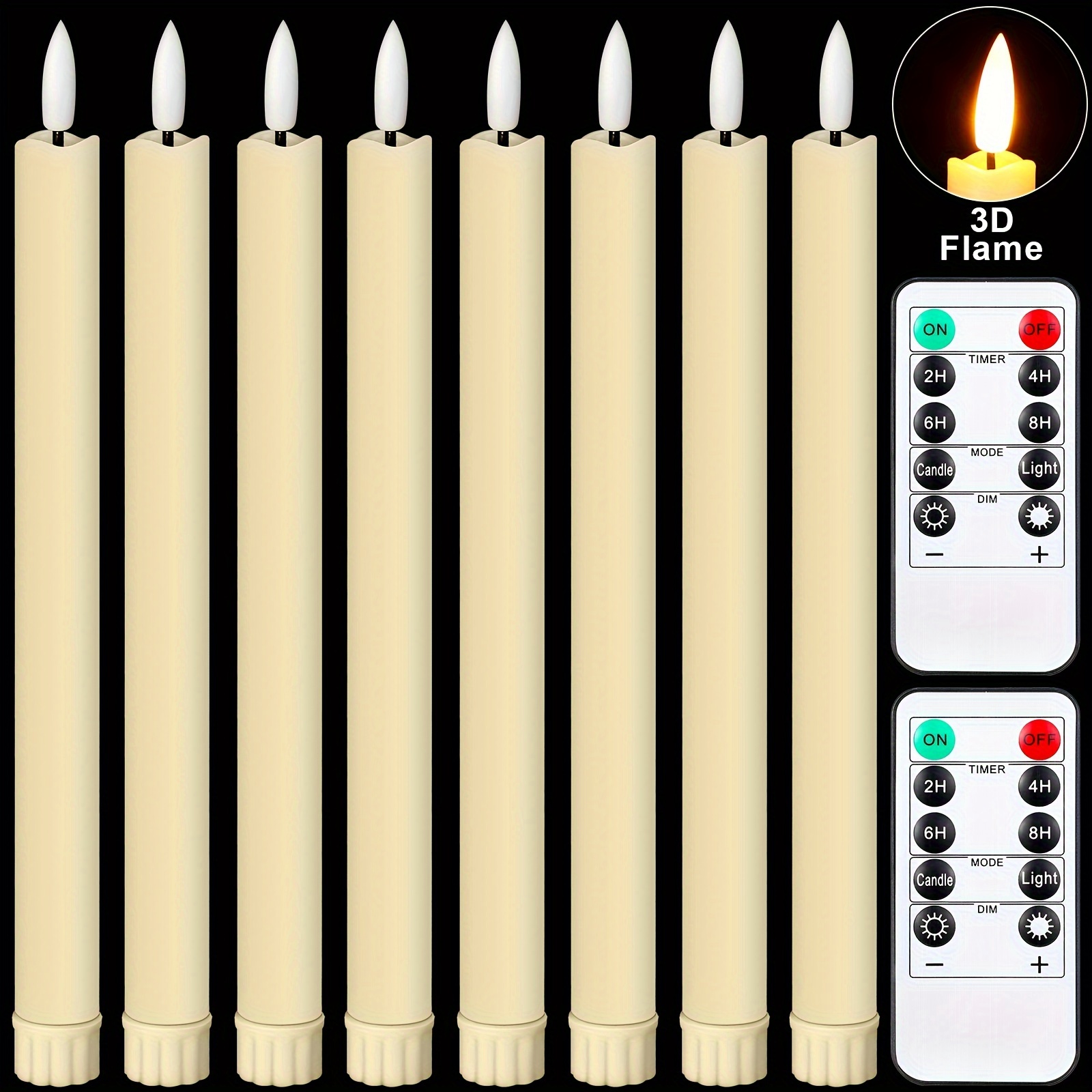 Velas LED sin llama, efecto corteza de abedul, juego de 2 velas LED (3.25  pulgadas de profundidad x 6 pulgadas de alto), velas de pilar de cera real