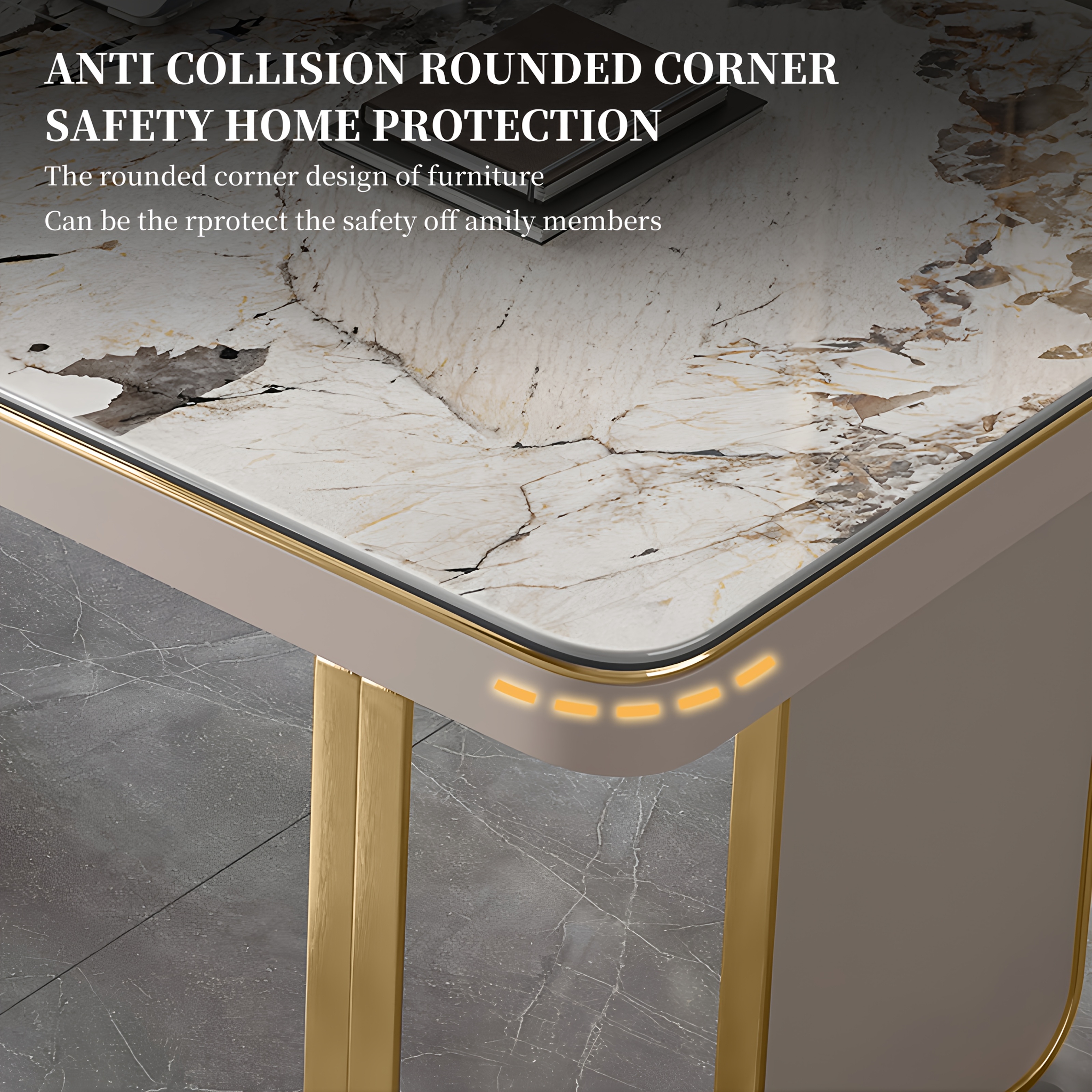 luxury   desk with   modern minimalist writing table suitable for home office study room bedroom marble tabletop   assembly space saving for small spaces   Product details 4