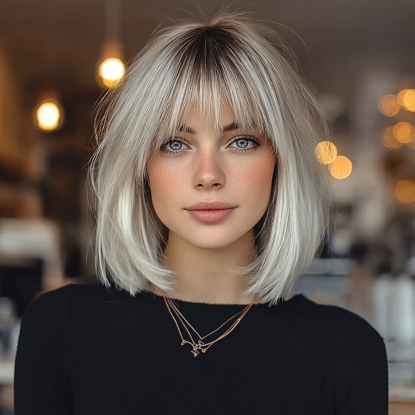TEMU A Wig For Women Featuring Straight Bangs In A Brown Shade, Made From Heat-resistant Matte Fiber And With A - An Ideal Present For Occasions Like