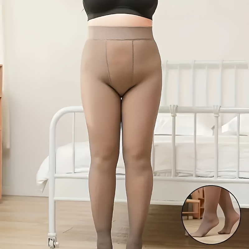 TEMU Large-sized Pantyhose Autumn And Winter Gift, Thickened And Fleece Women's Leggings, Fashionable, Sexy, Comfortable, Tummy And Leg Stockings 1