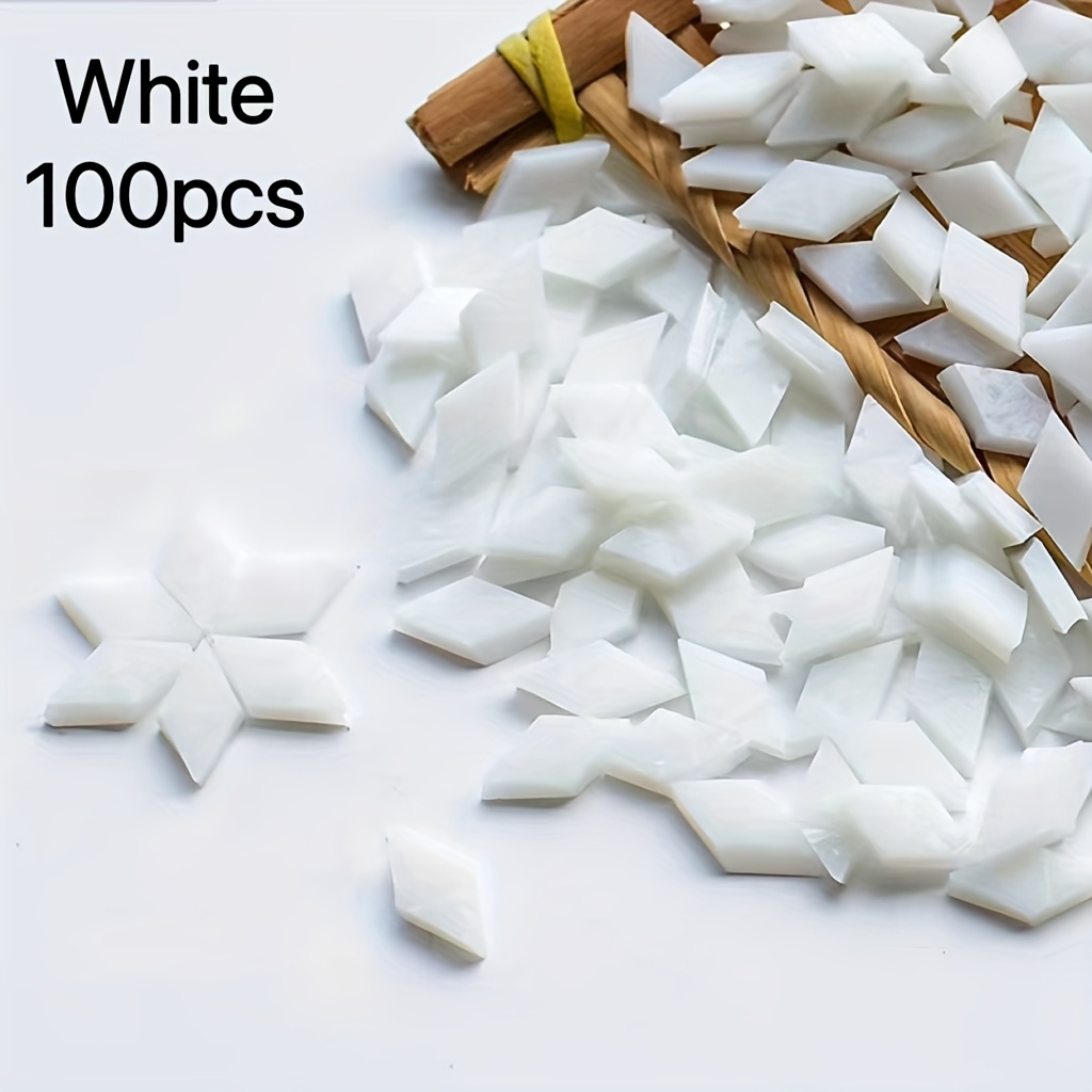 Image of 100pcs Of Colorful Mosaic Glass Pieces, Suitable For Crafting, Perfect For Lamp Tables, Glass Candle Holders, And Decorative Creative Materials