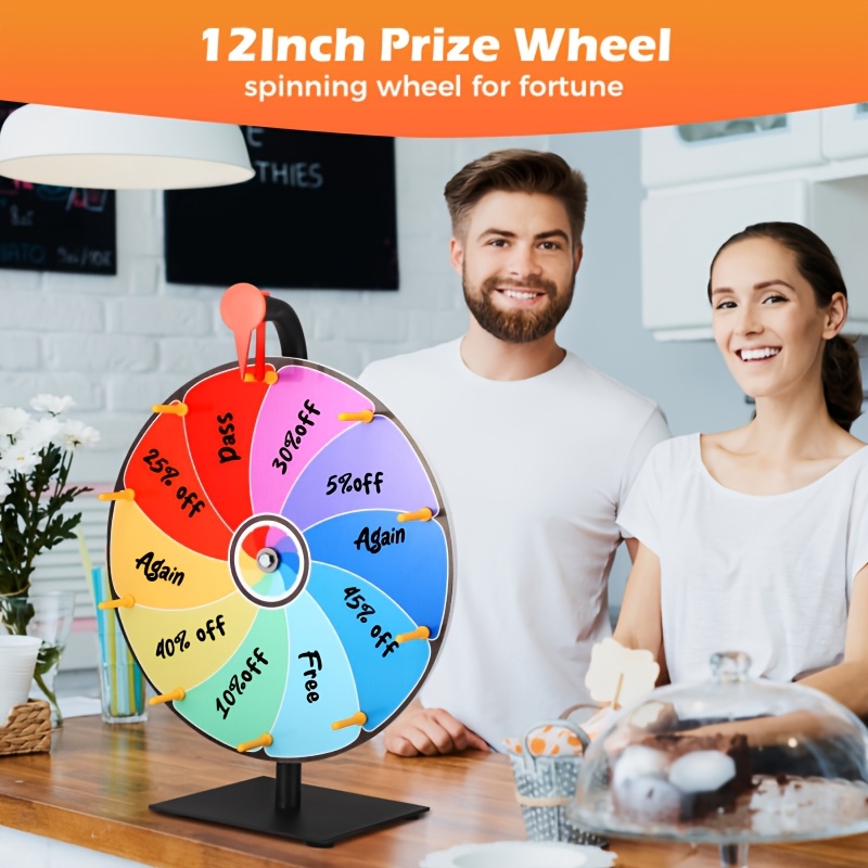 Spinning Prize Wheel, 12 Inch Heavy Duty Roulette Wheel