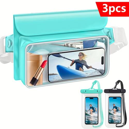 3pcs beach bag waist bag bag for mobile phone passport floating dry bag for water park boating fishing diving surfing kayaking and other additions
