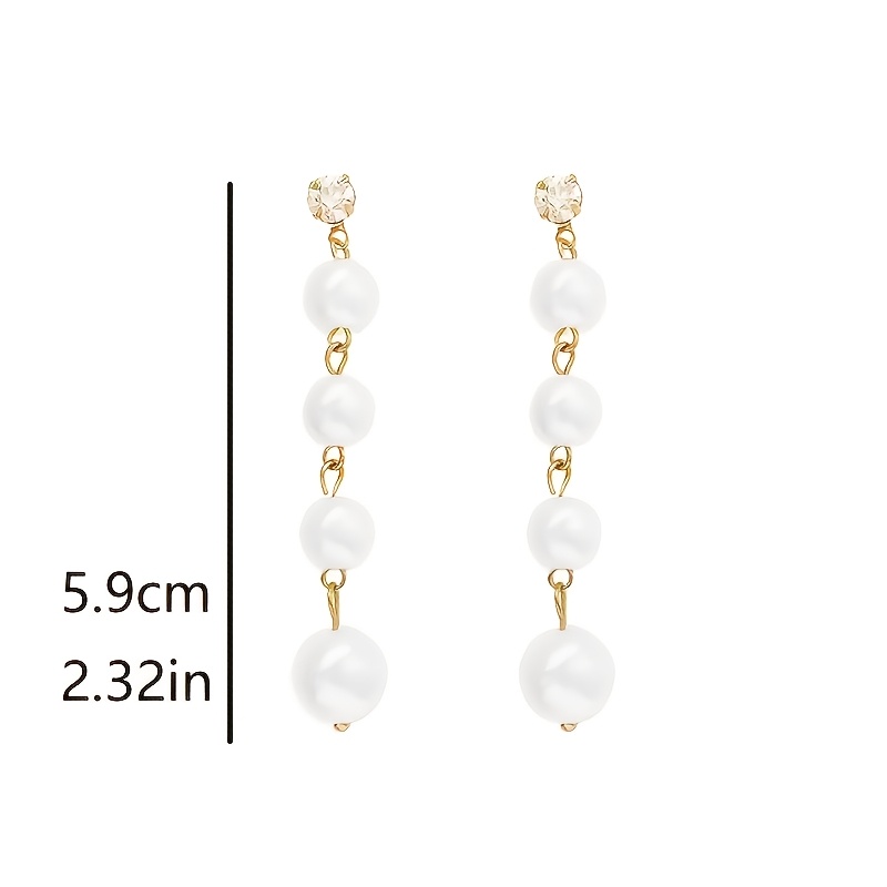 Elegant Imitation Pearl Multi-Layer Pendant Clip-On Earrings