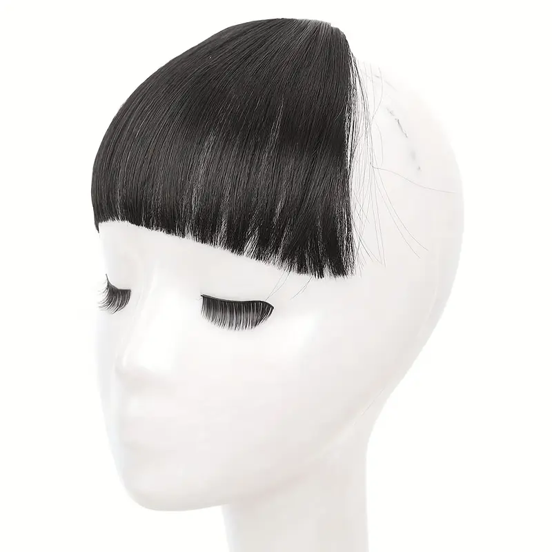 chic clip in bangs for women straight natural look with temples versatile hairpiece for all hair types details 2