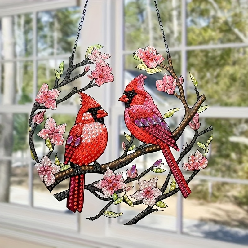 

Birds Diamond Painting Kit, 5.91" Acrylic Suncatcher Window Hangings - Animal Themed Irregular Shaped Crystal Diy Craft Set, Decorative Ornament Ideal For Gifting And Parties