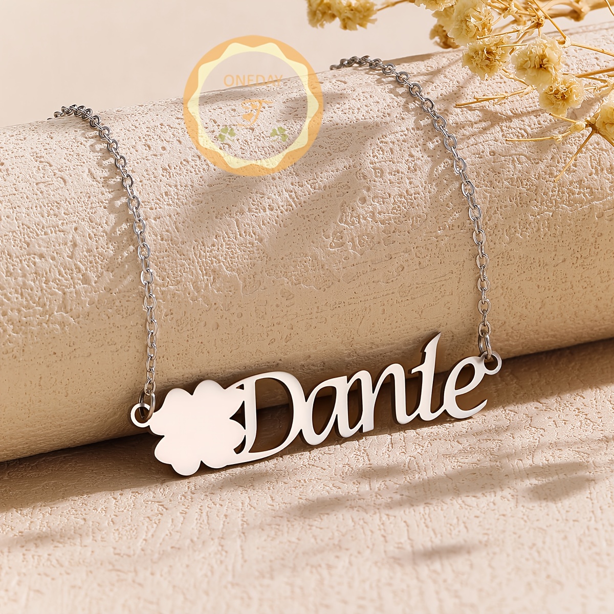 Women's Customized Floral Name Necklace, Bohemian Style