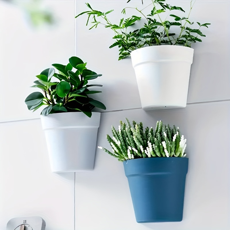 

Modern Wall-mounted Hydroponic Planter - Lightweight, Oval Plastic Flower Pot For Indoor Bonsai & Potted Plants