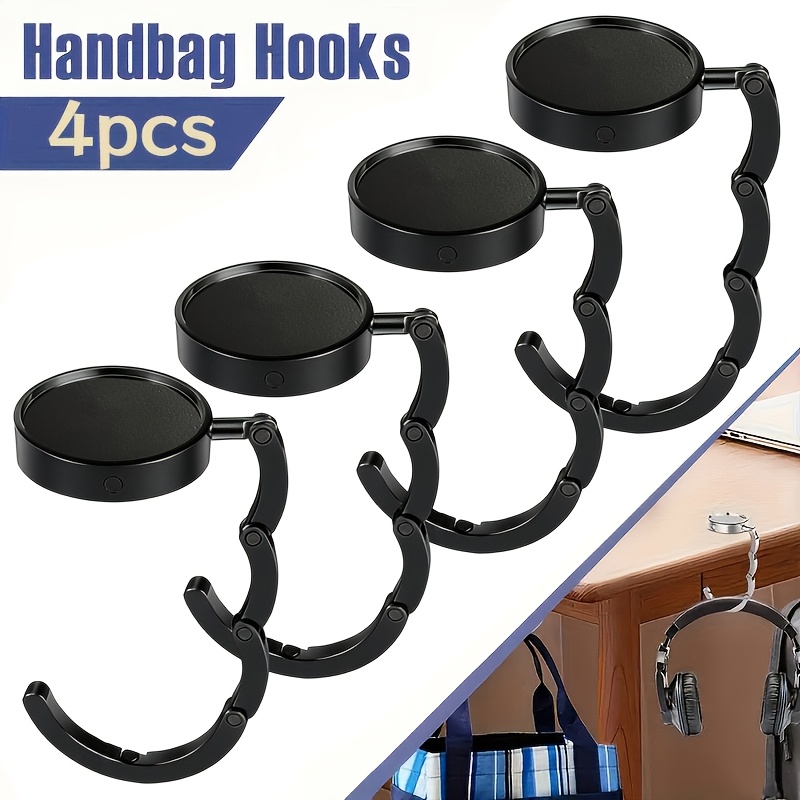 E-shop 4 Stück klappbarer Taschenhaken für Tisch, tragbarer Handtaschenhänger, niedlicher Handtaschenhalter, Schreibtisch--Organizer-Zubehör für Damen,