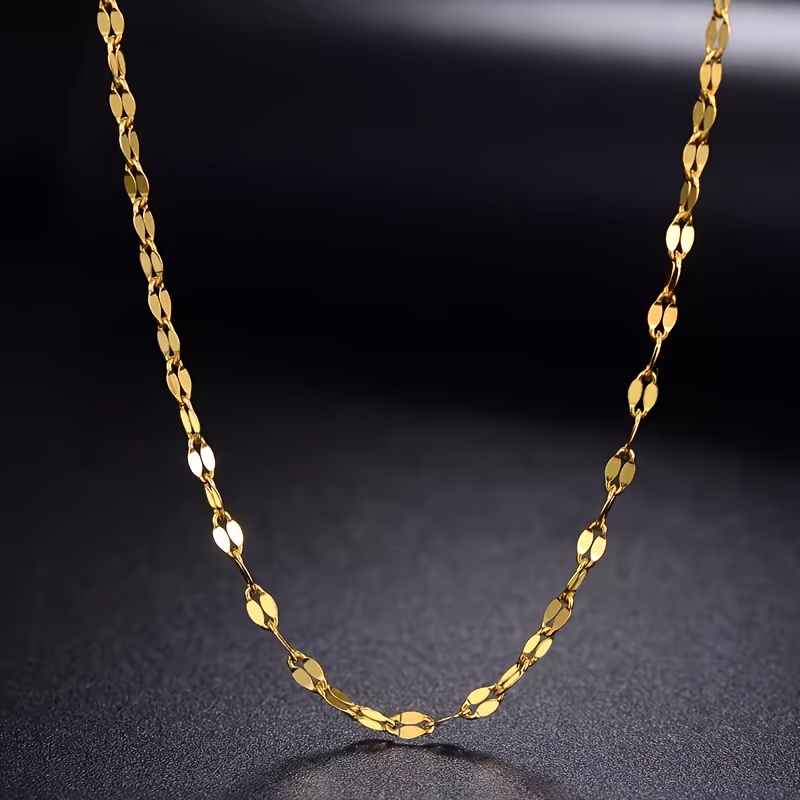Women's 18K Gold-plated Lip Chain Necklace, Dazzling & Exquisite