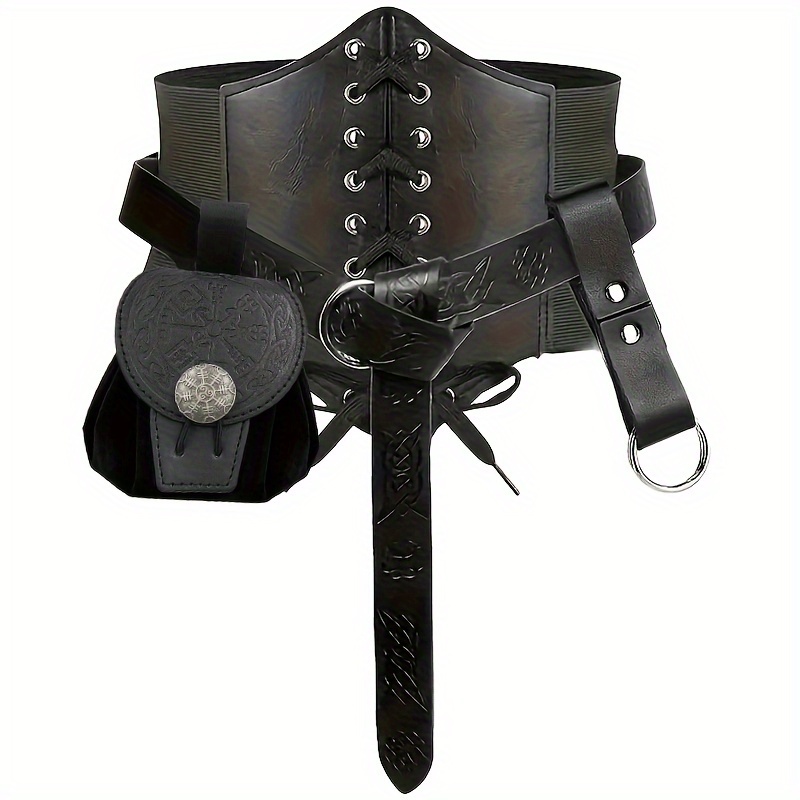 1set Steampunk Retro Waist Accessory, Adjustable Belt, Drawstring Pouch & Clip, For Daily Outfit & Casual Fashion